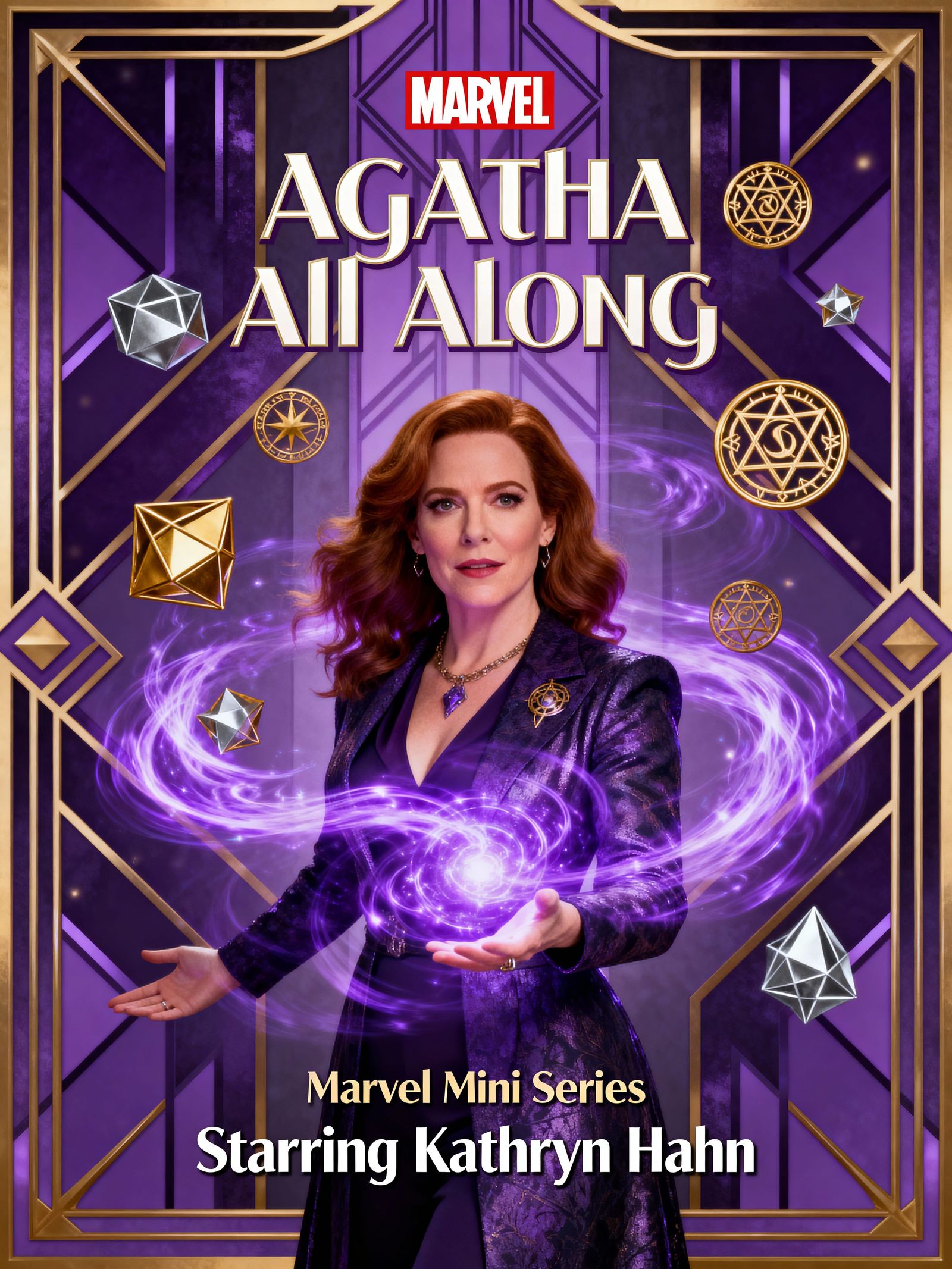 Agatha Harkness Art Deco Poster with Magical Energy