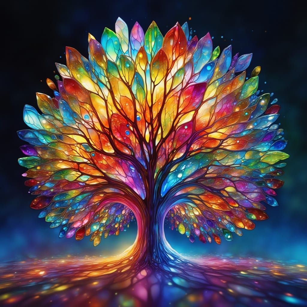 Prism Assemblage: Iridescent Sculpture in 3D Style