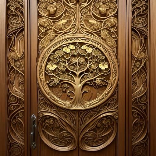 Elegant Art Nouveau Style Carving