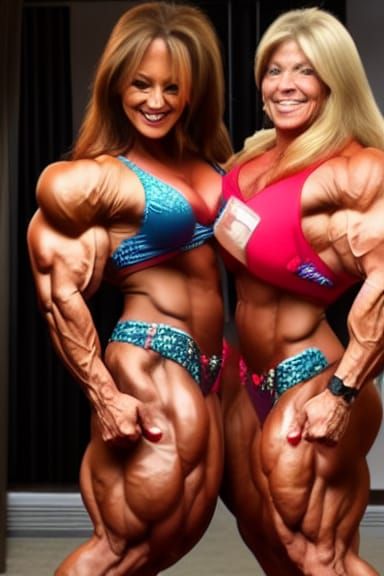 Extremely Muscular Bodybuilder Grandmas with Ripped Abs