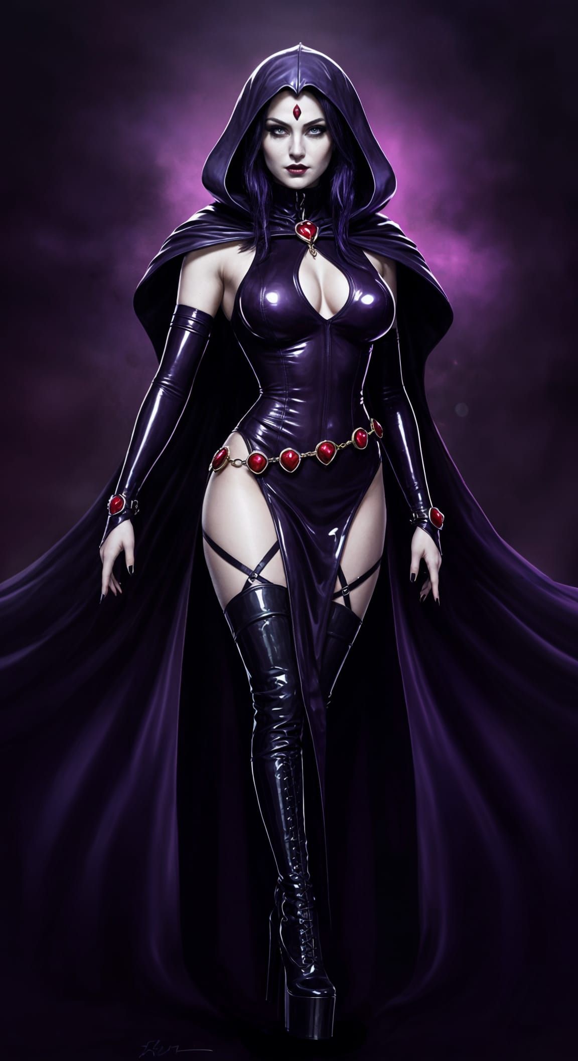 Gothic Vixen in Mystical Attire