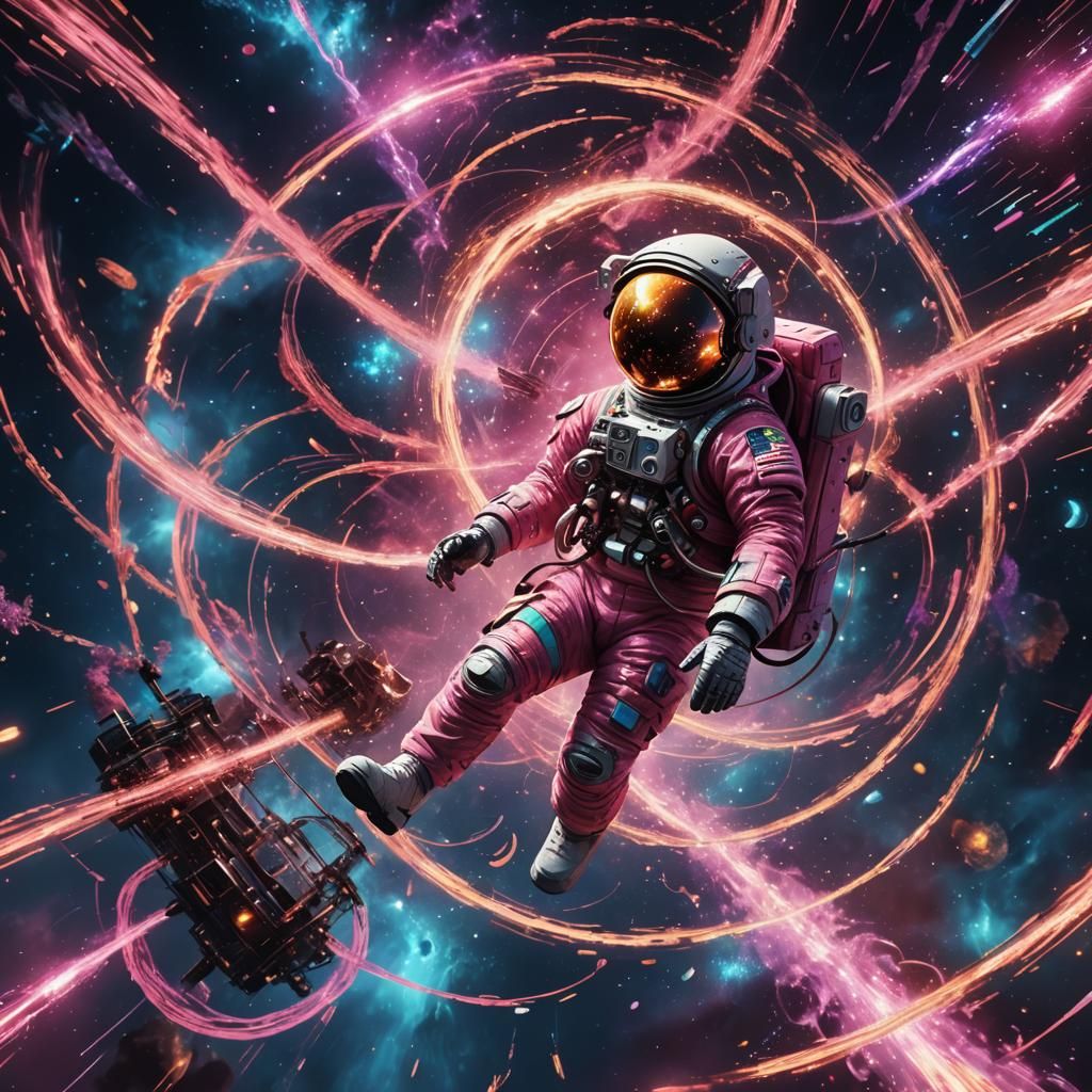 Astronaut Lost in Plasma Field: Fantasy Concept Art