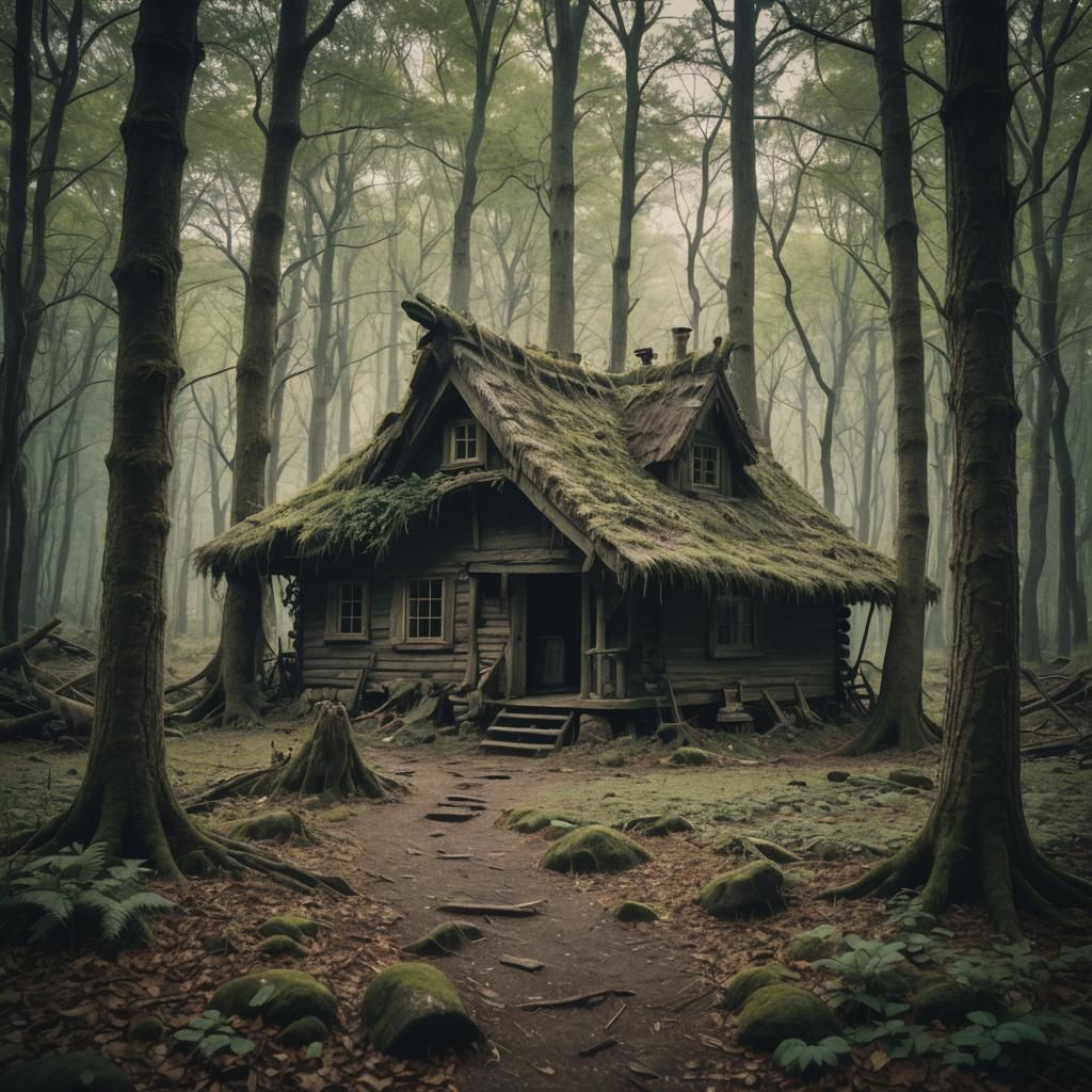 Creepy Witch Hut in Cinematic Woods