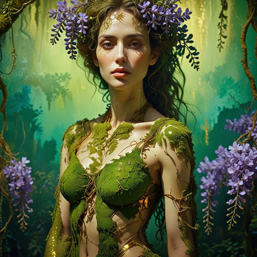 Surreal Mediterranean Woman Portrait in Digital Collage