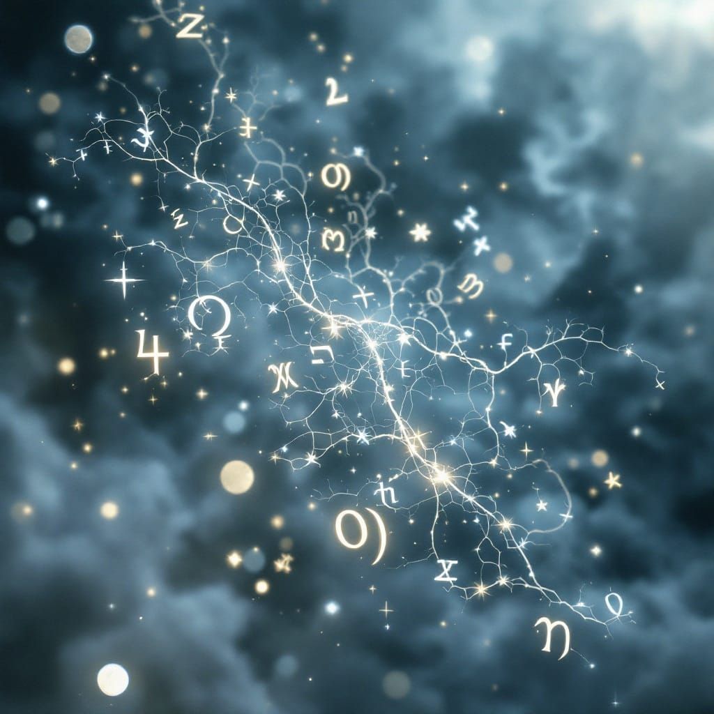 Mystical Runes Suspended in Ethereal Moonlit Mist