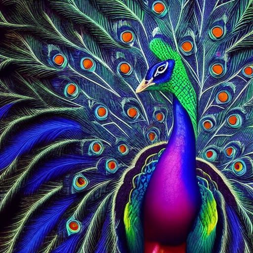 Land of Peacocks: Vibrant Fantasy Art