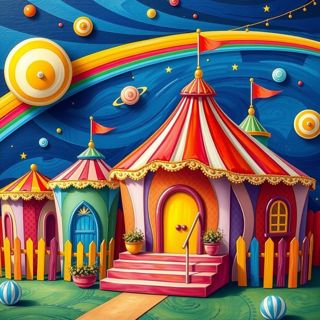 Carnival Fun Houses in Space: Abstract Art