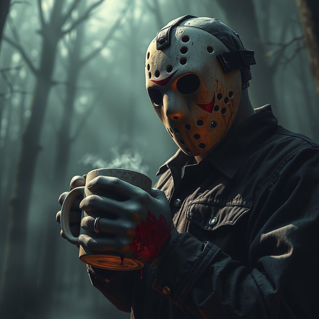 Jason Horror Concept Art: Eerie Hockey Masked Figure