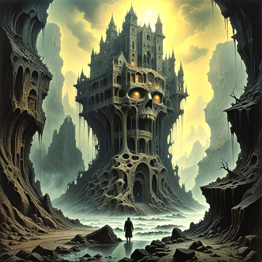 Surrealist Landscape in Foggy Clarity