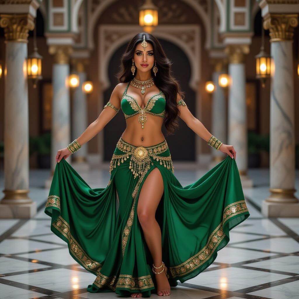 Oriental Belly Dancer in Anime Style