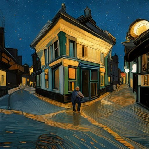 Van Gogh at Cafe Terrace: Detailed Impressionist Painting