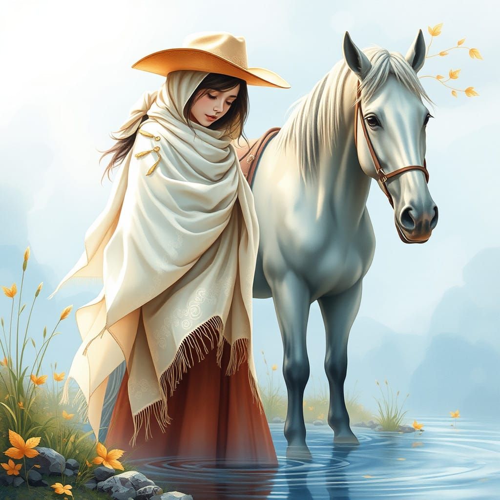 Dreamy Watercolor-Inspired Cowgirl