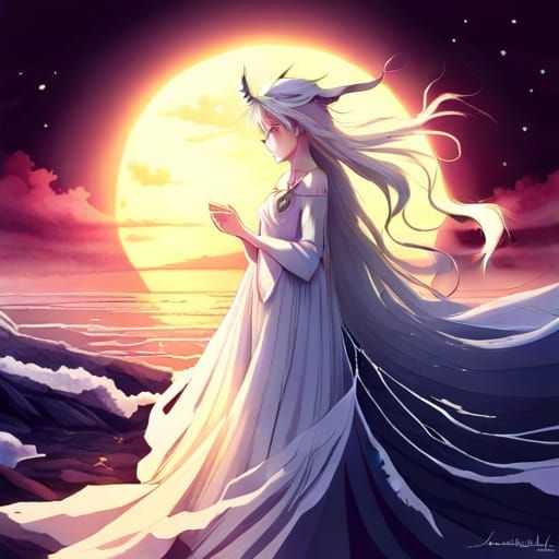 Majestic Last Unicorn in Anime Style