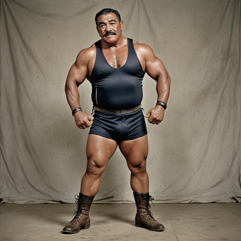 Victorious Wrestler Chucho Alvarado Color Photography