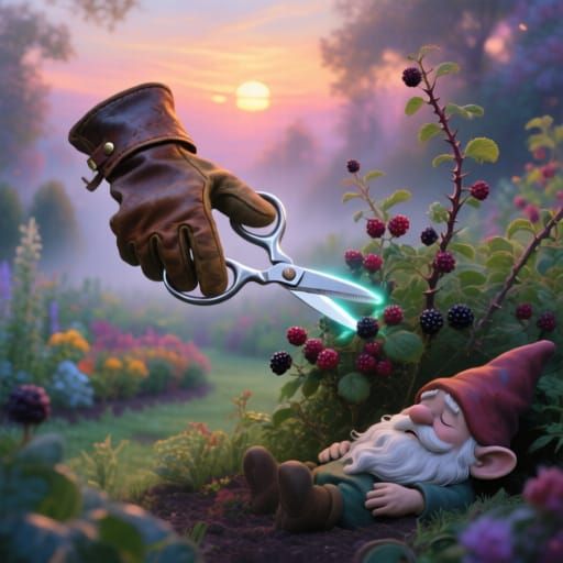 Ethereal Fantasy Herb Garden at Dusk