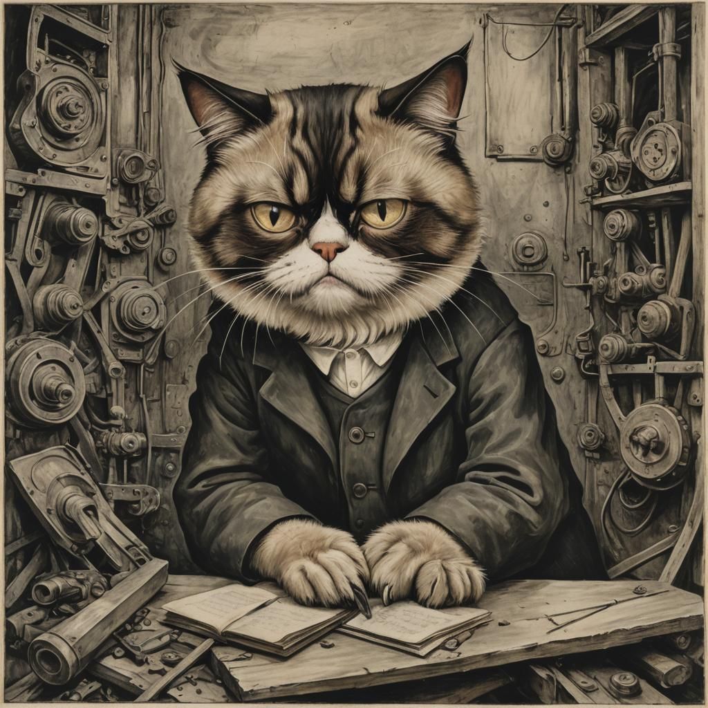 Grumpy Cat's Tech Troubles: An Expressionist Catastrophe