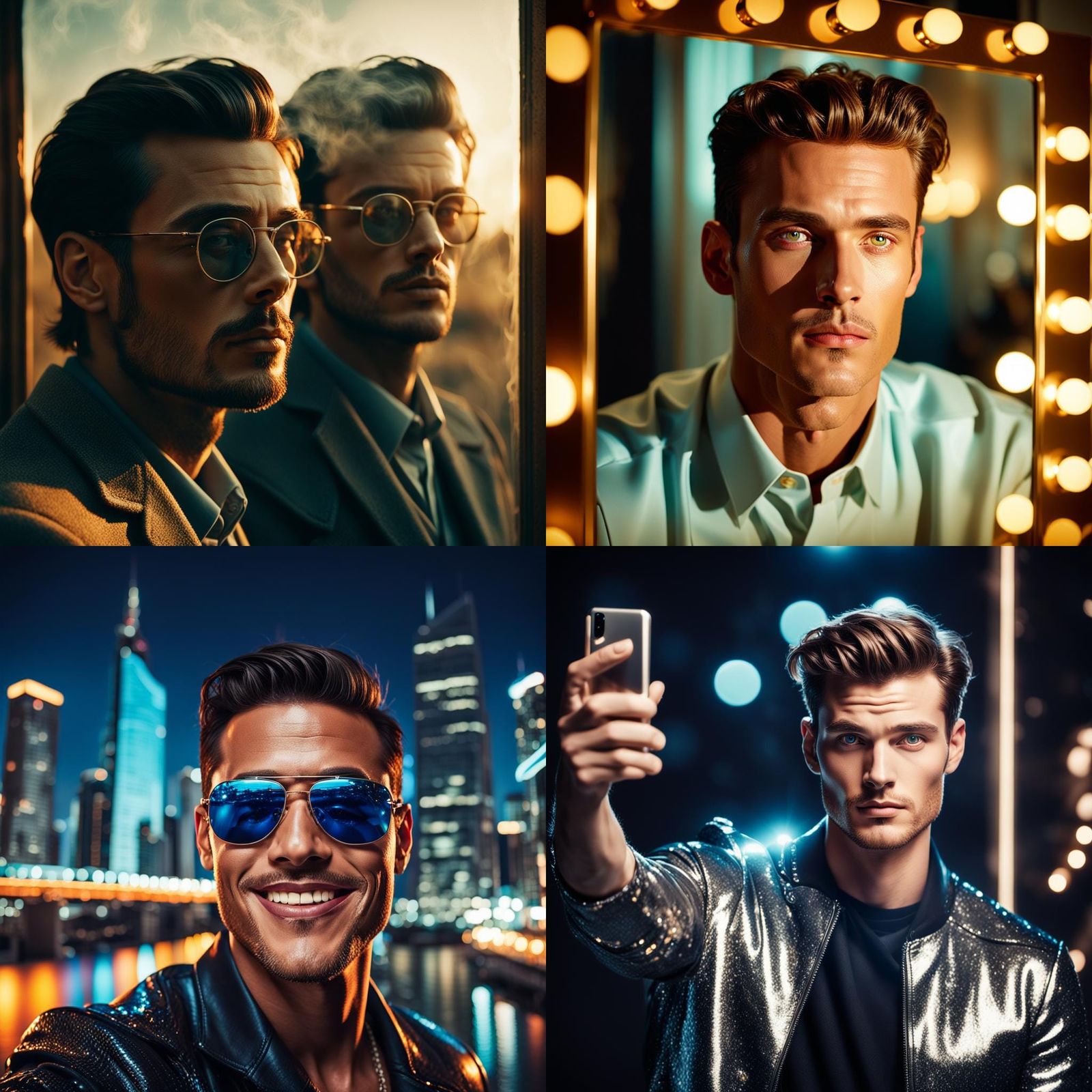 Mysterious Selfie: Male Model with Invisible Camera