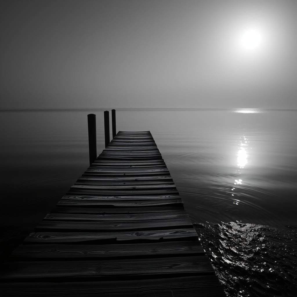 Moonlit Serenity on a Weathered Bridge