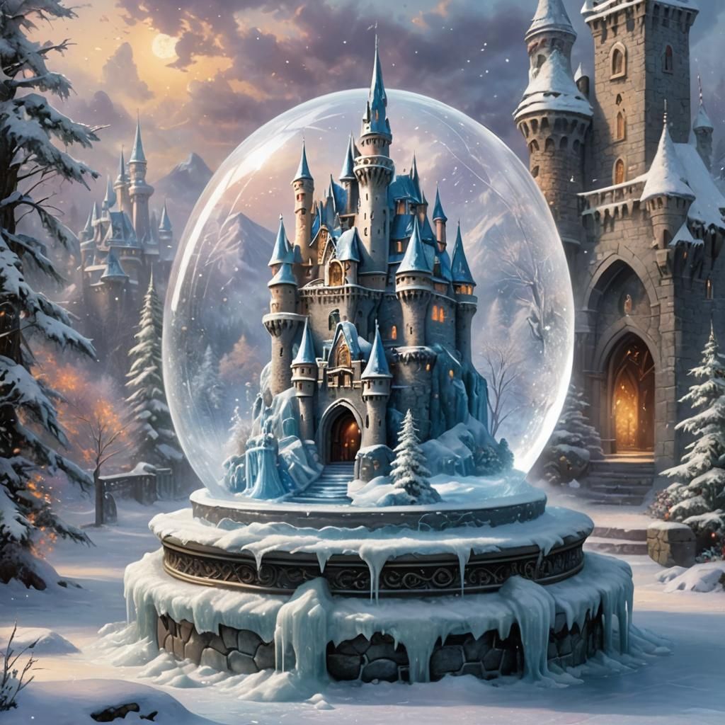 Frozen Snow Globe in Ice Castle
