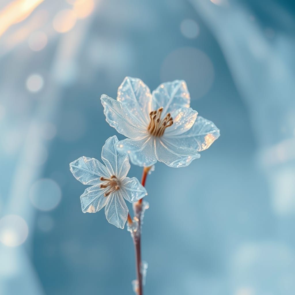 Frozen Blooms in Ethereal Glow