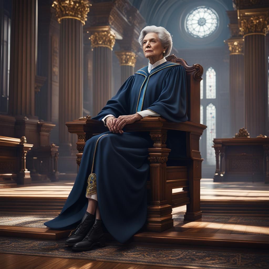 Female Supreme Court Judge: Detailed Matte Painting