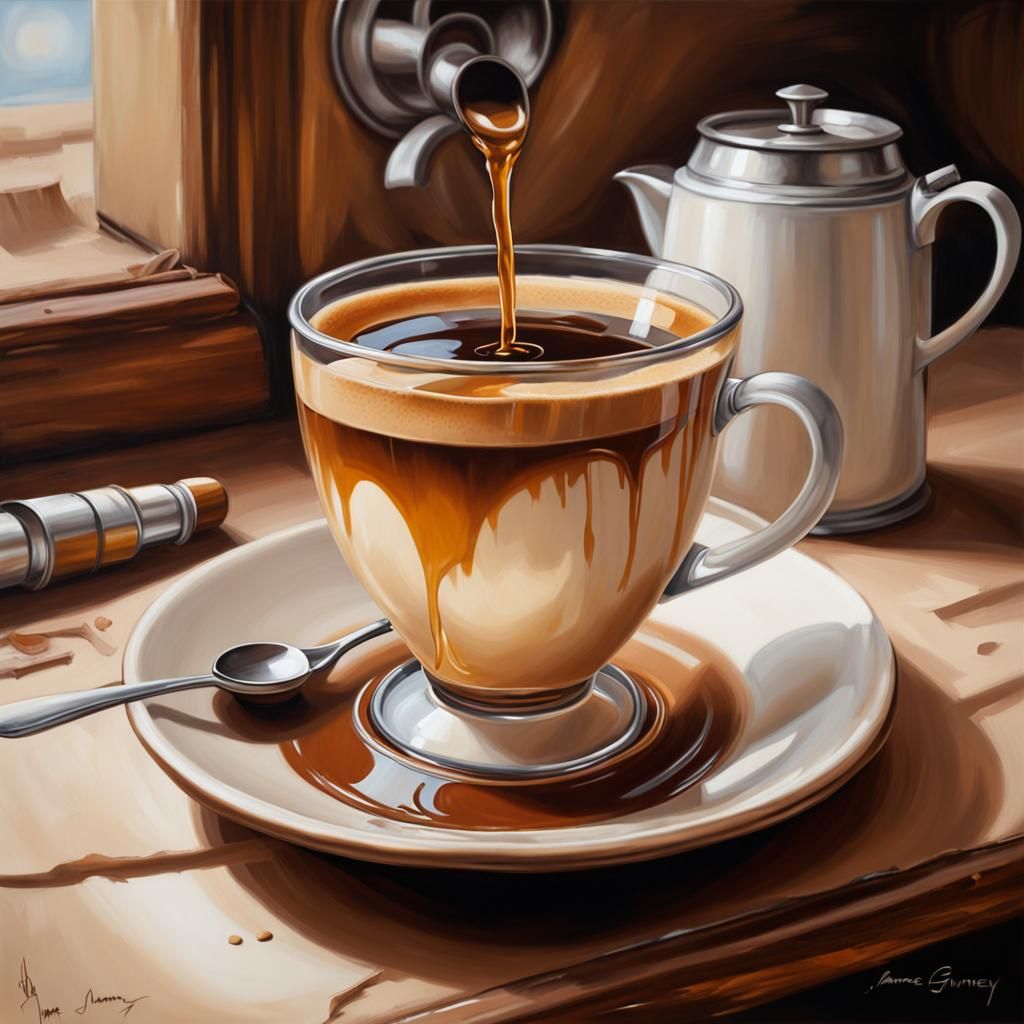 Abstract Coffee Design with 3D Airbrushing Effects