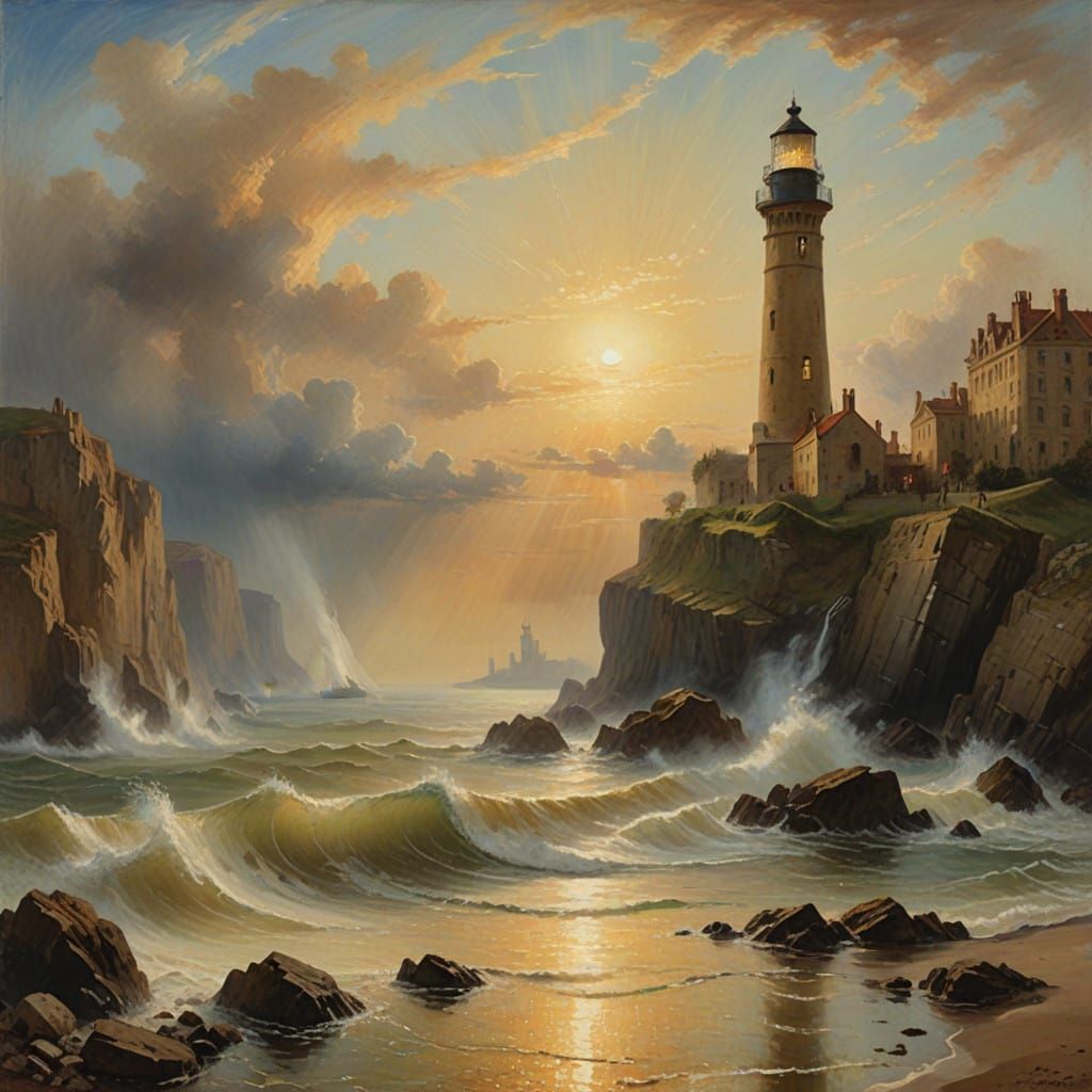 Surreal Lighthouse of Alexandria Radiates Heavenly Glory