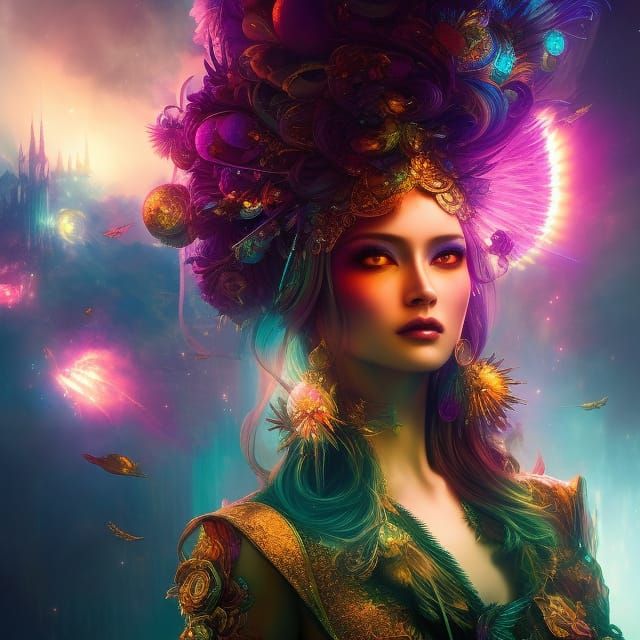 Spectacular Fireworks Display in Cyberpunk Style