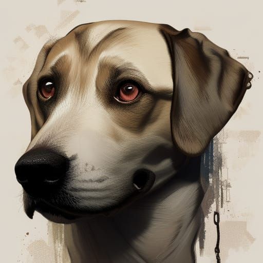 Hyperdetailed Dog Portrait by Rutkowski, Artgerm, and Mucha