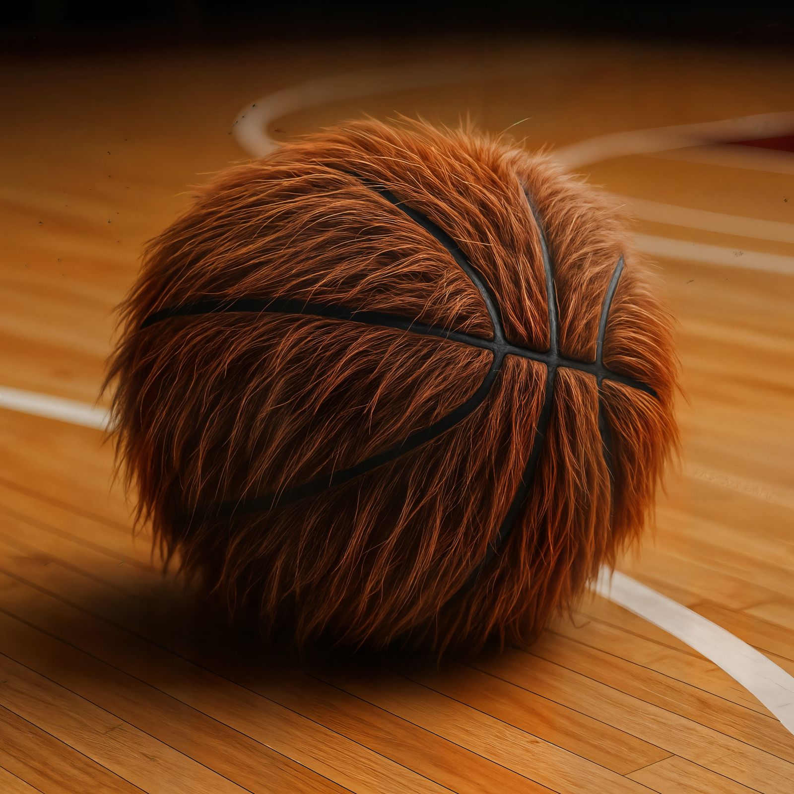 Furry Basketball on the Court: A CGI Creation