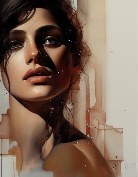 Ethereal Beauty Portrait in Art Nouveau Style