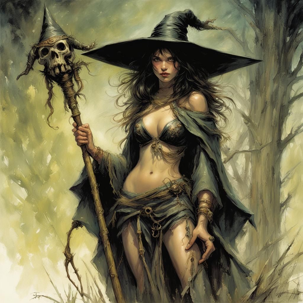 Enchanting Swamp Witch with Mystical Staff