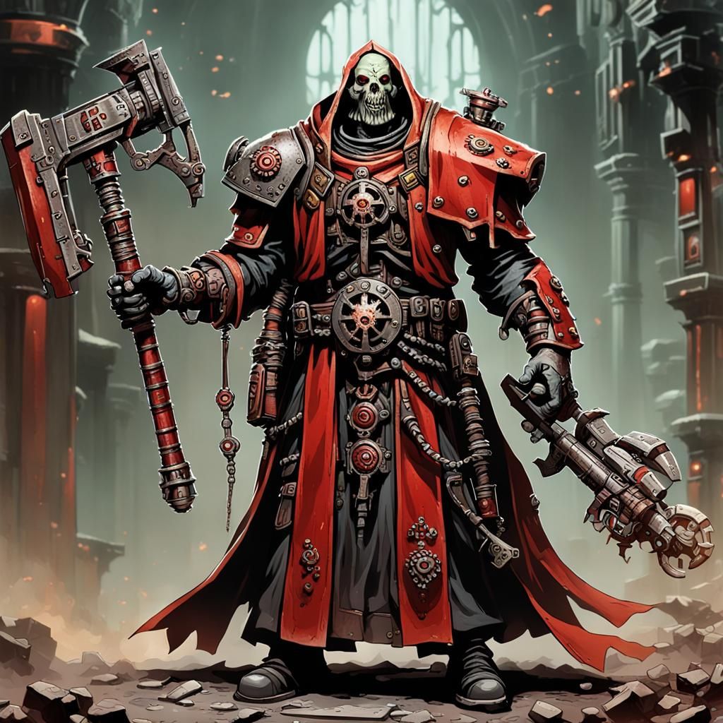 Cybernetic Techpriest of the Omnissiah with Axe