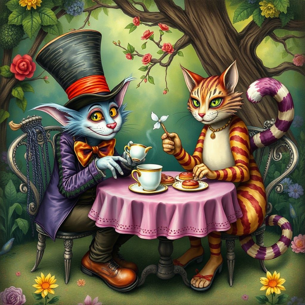 Mad Hatter and Cheshire Cat's Wonderland Tea Party