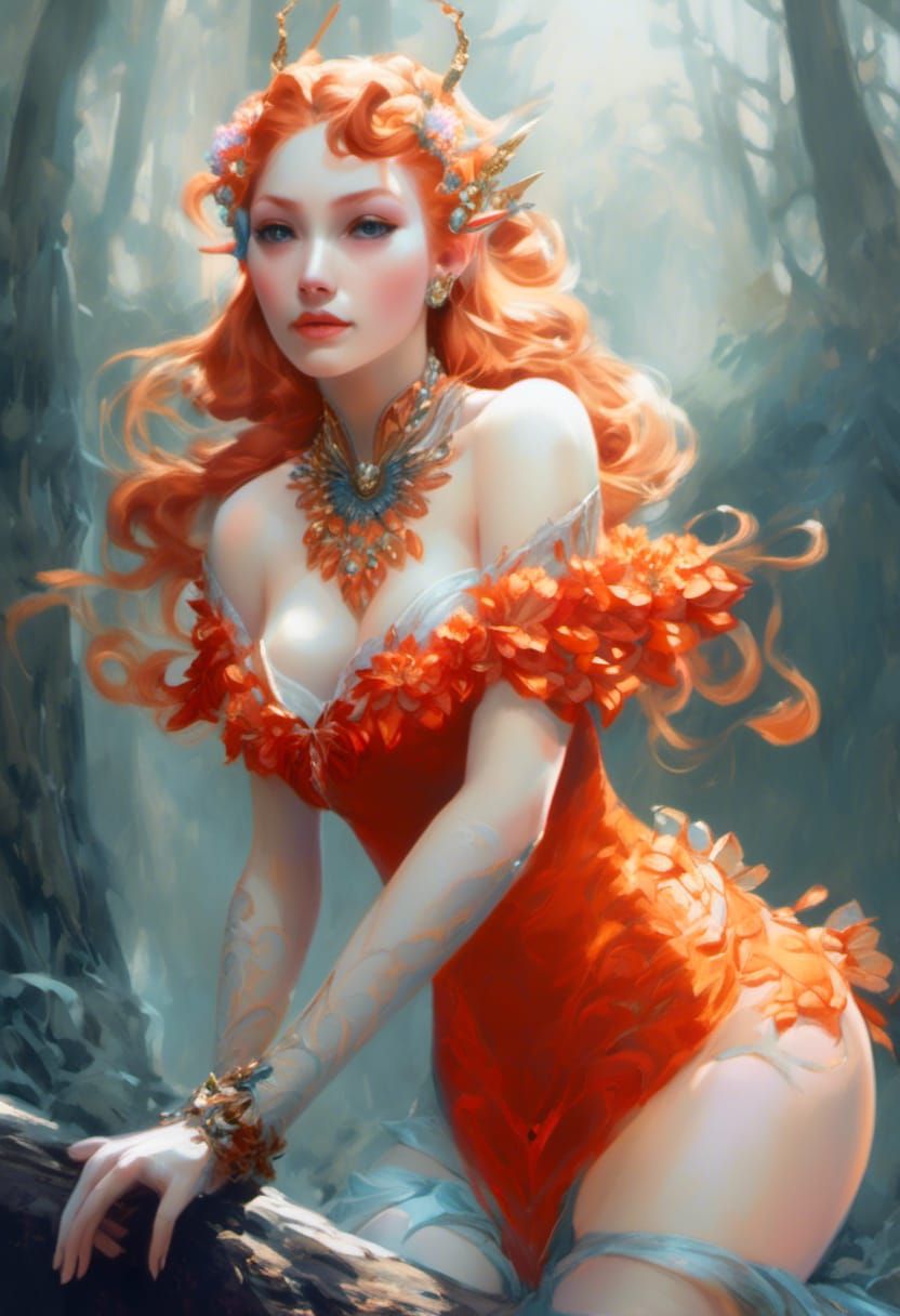 Lara Croft, Alien Bride in Dark Horror Fantasy