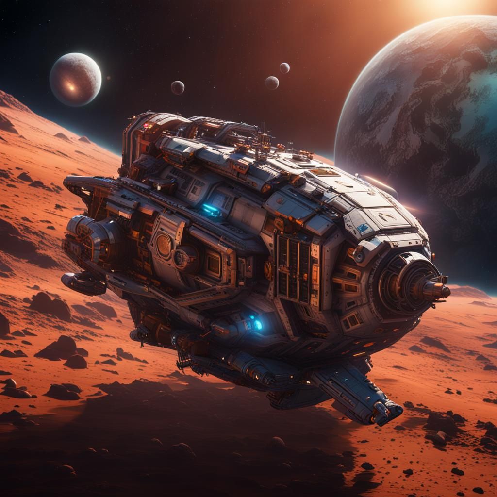 Interstellar Exploration Vessel on a Deep Space Mission