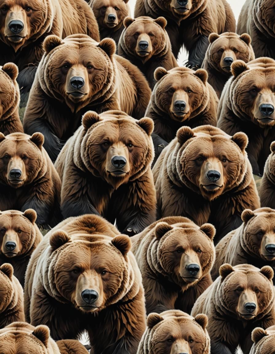 Cute Kodiak Bear Portrait in Nursery Art Style