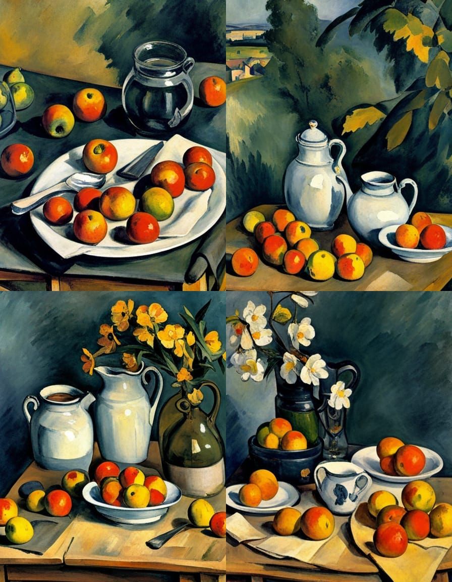 Cezanne-Inspired Post-Impressionist Painting