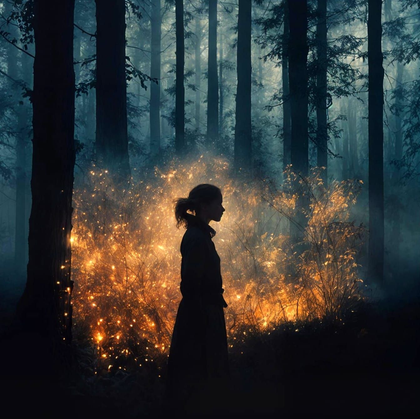 Dramatic Silhouette Portraits in Double Exposure