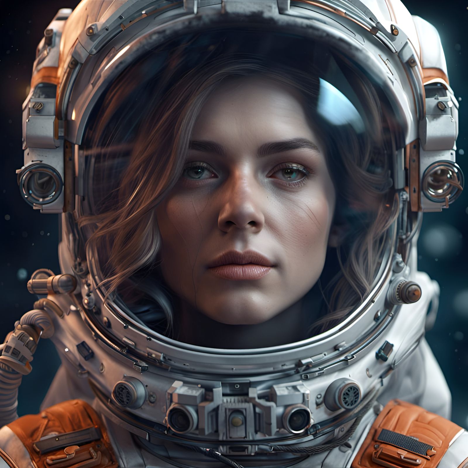 Astronaut Girl Portrait in Detailed Digital Painting Style