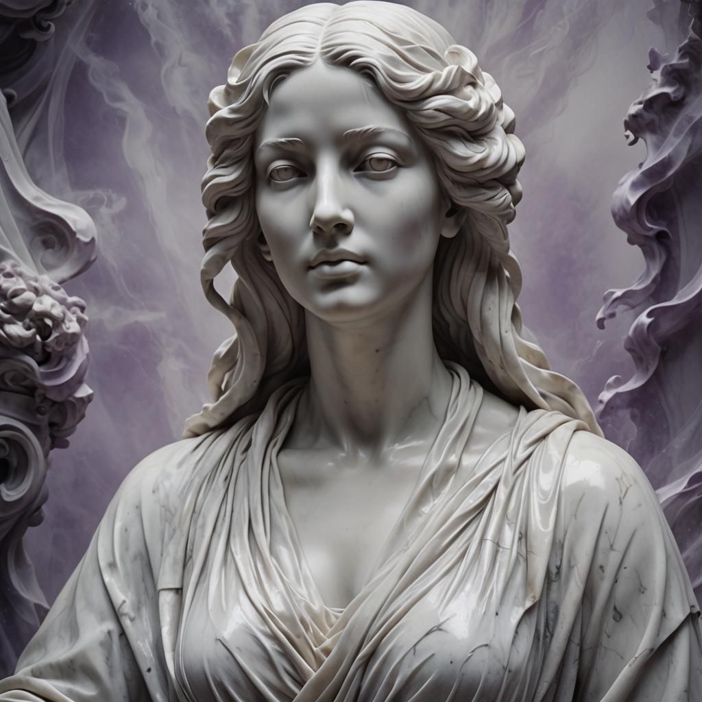 Neoclassical Marble Sculpture of a Young Woman