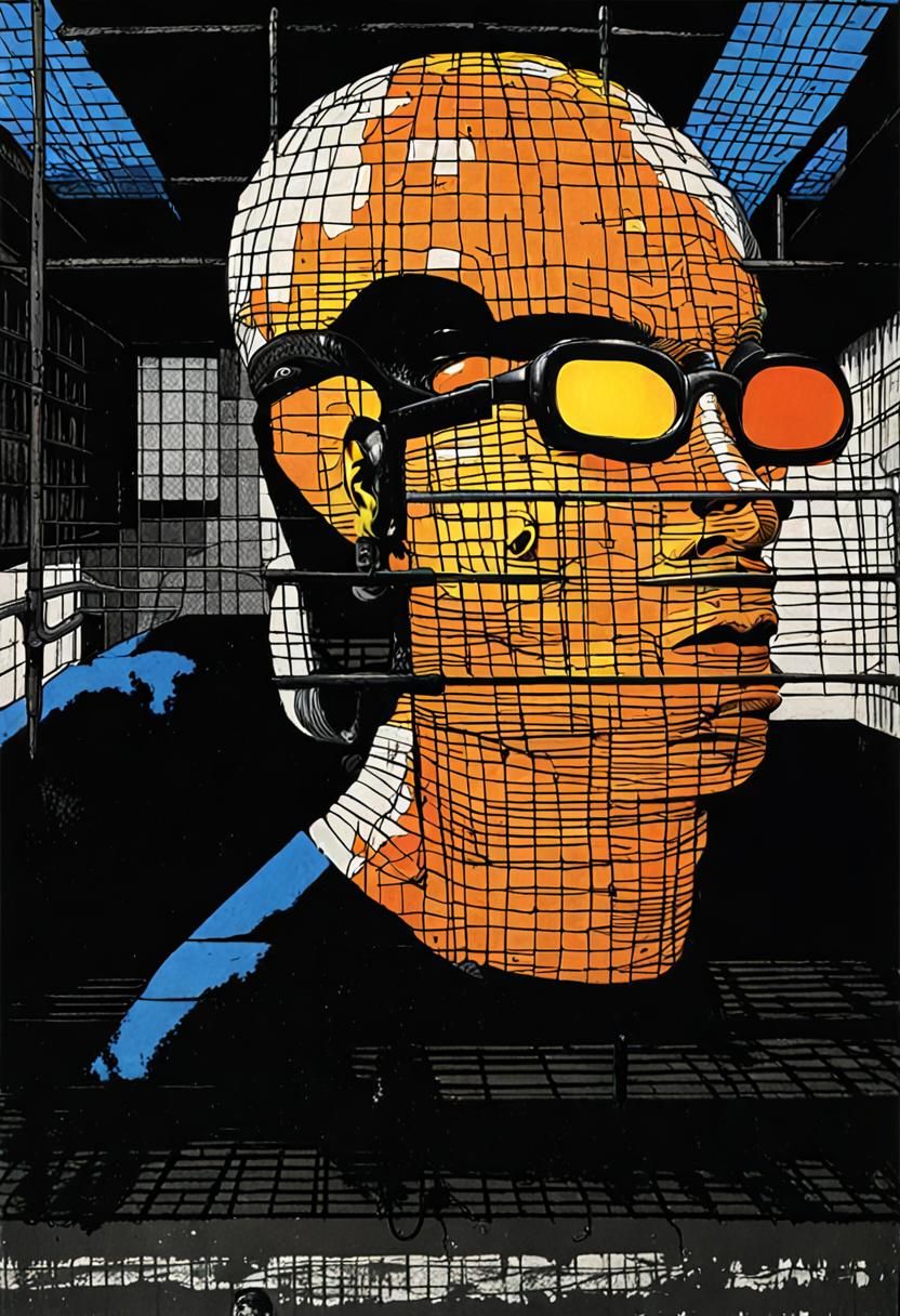 Bald Guy with Glasses in a Cage