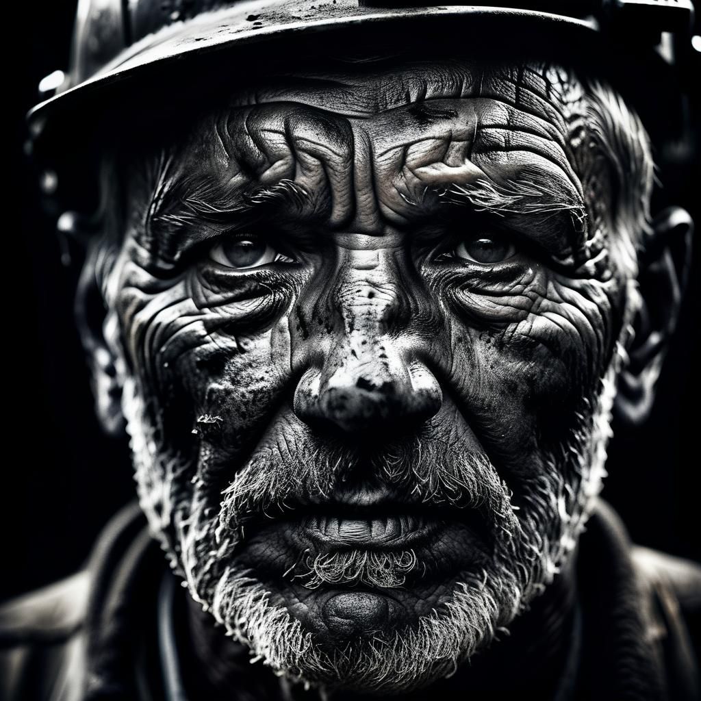 Coal Miner Portrait in Dramatic Chiaroscuro