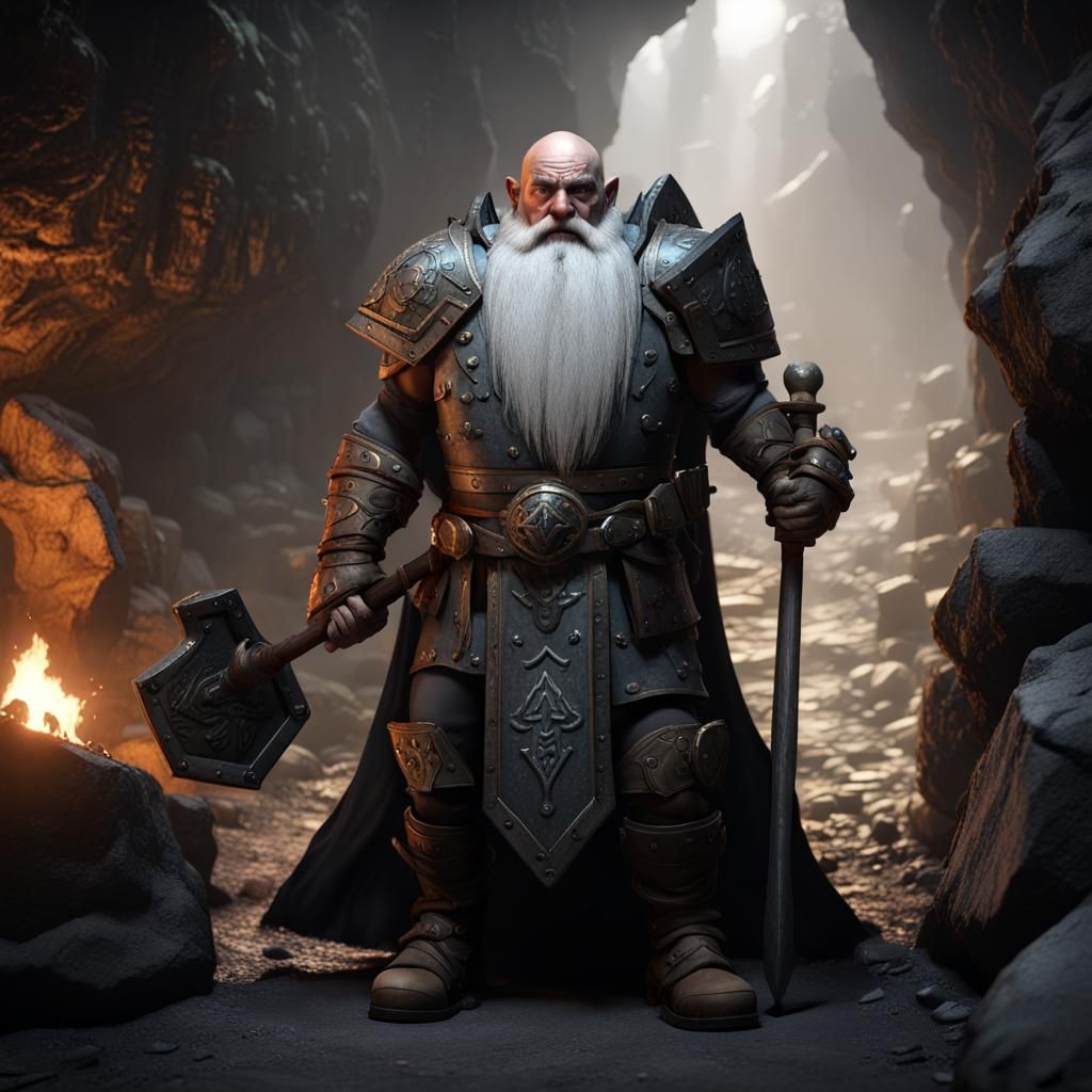 Duergar Dwarf Warrior in a Deep Mine