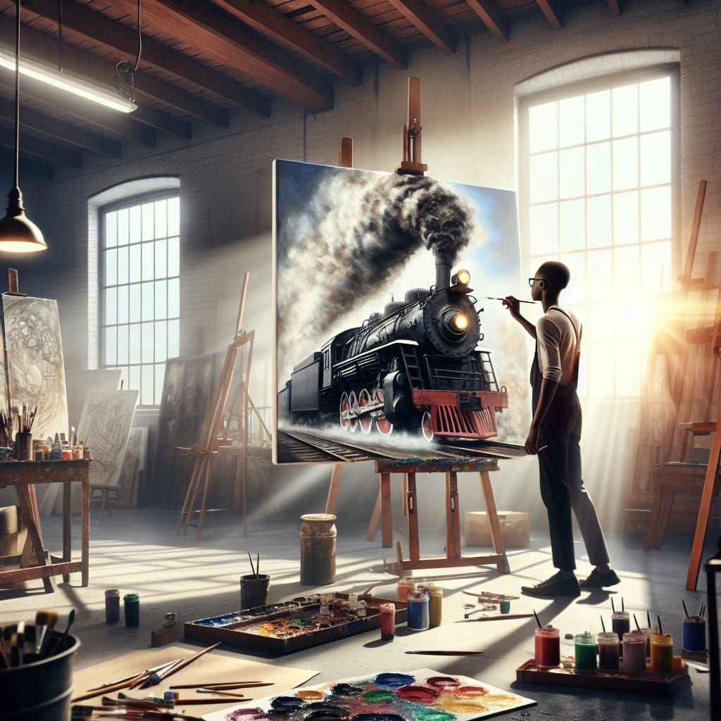 Artist's Studio: Locomotive Bursting into Reality
