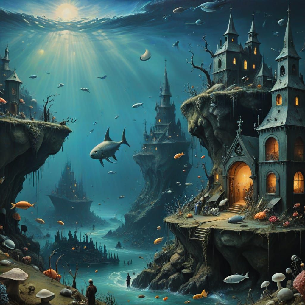 Underwater World in the Style of Hieronymus Bosch