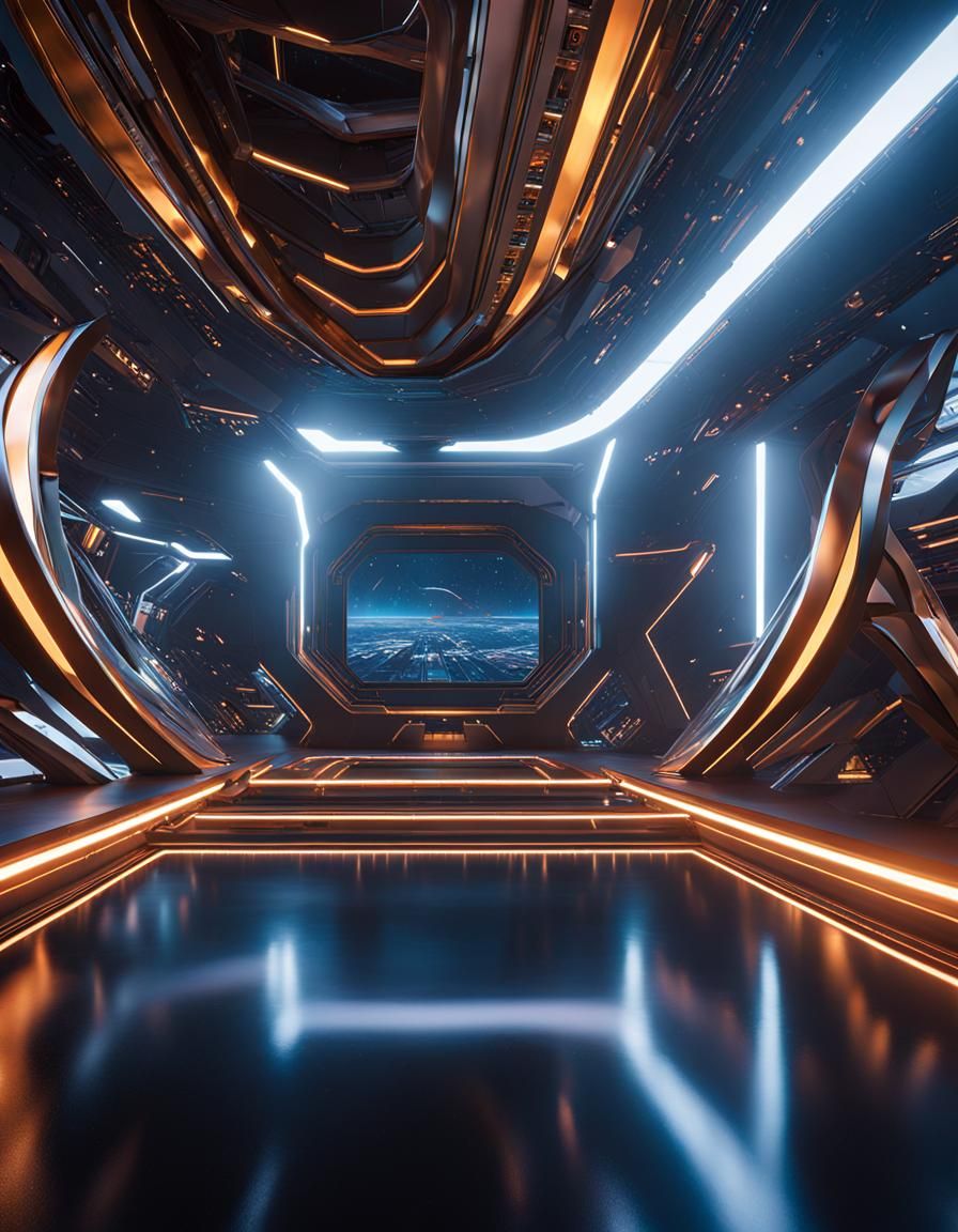 is the Quantum leap conflict to harmony from frontricate ech details, ground level shot, 8K resolution, Cinema 4D, Behan...