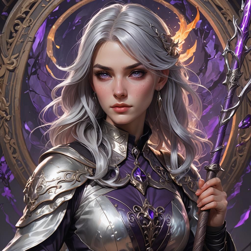 Young Witch Portrait in Hyperdetailed Digital Art Style