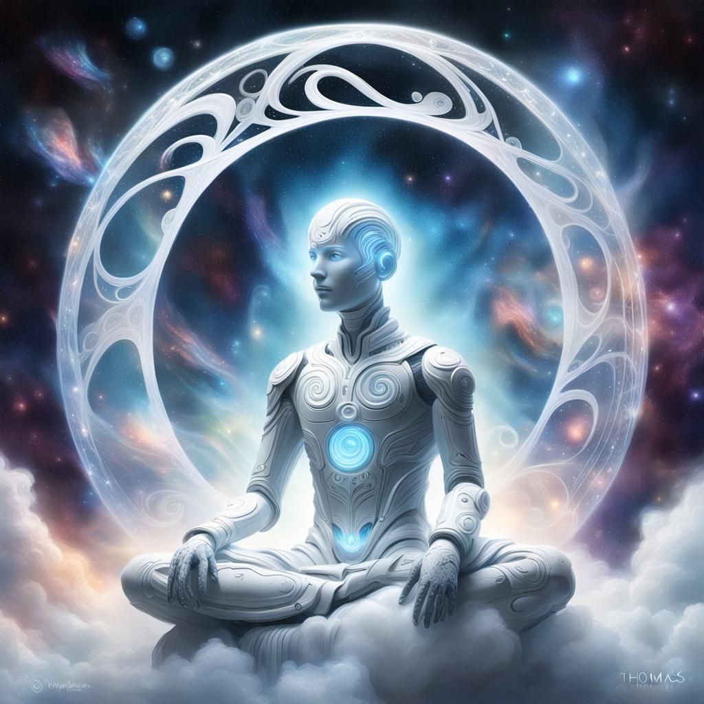 Ethereal Light Being in Dreamlike Digital Art