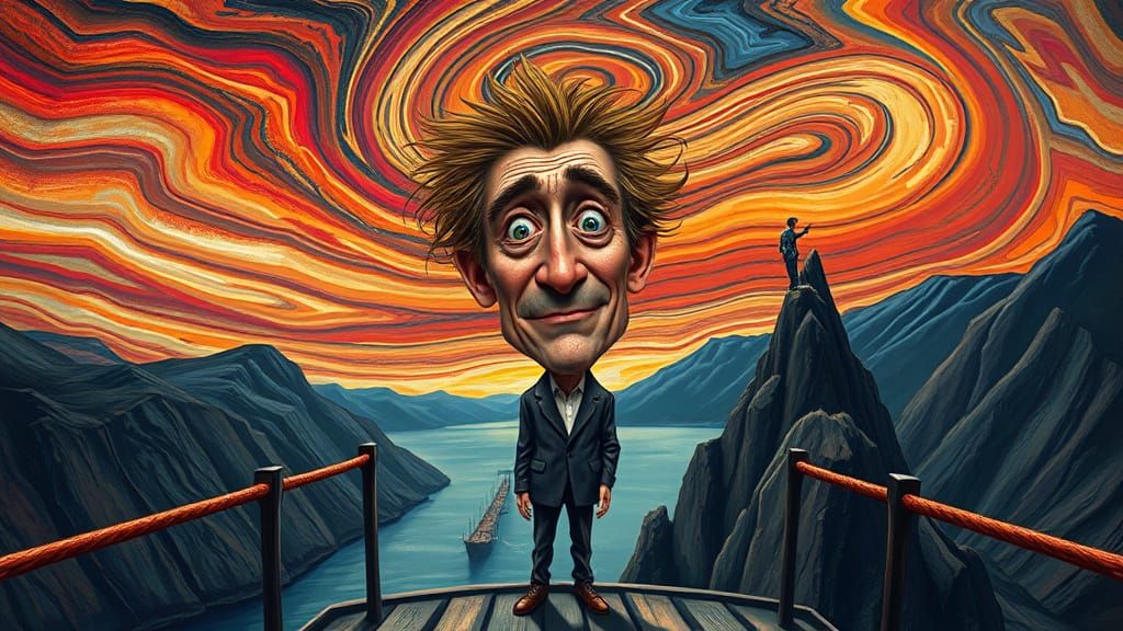 Edvard Munch Caricature on Iconic Bridge